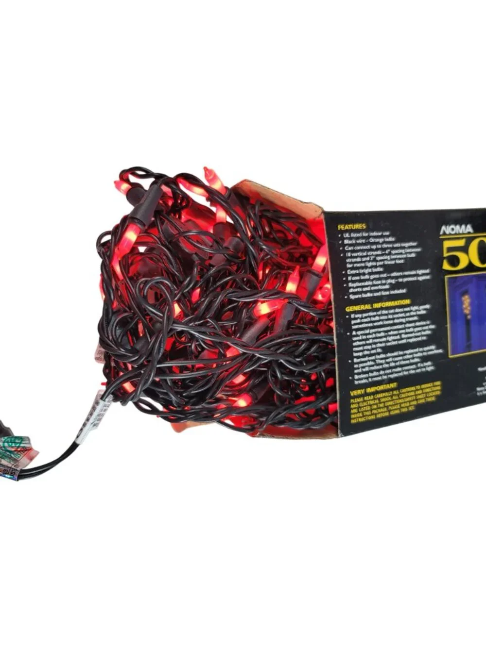 Noma Halloween Icicle Lights 50 EA Lot x6 3FT Orange Purple Indoor Tested NEW